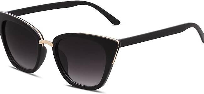 A pair of sunglasses that are black and silver.