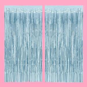 A pair of curtains on pink background