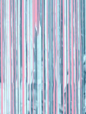 A pink and blue striped background with some white lines