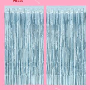 A pair of curtains on a pink background