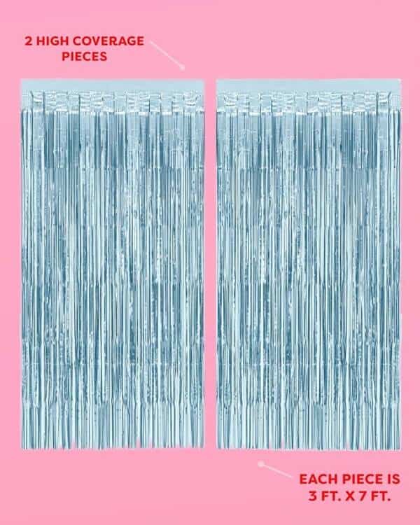 A Pair Of Curtains On A Pink Background