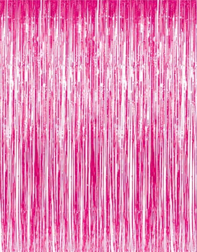 A pink curtain with many lines of light.