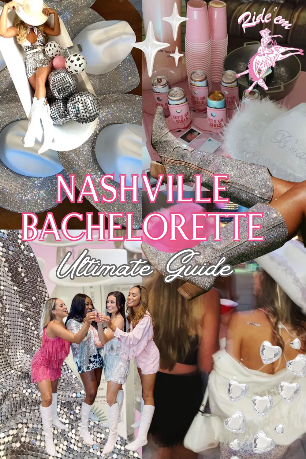 A collage of photos with the words nashville bachelorette ultimate guide.