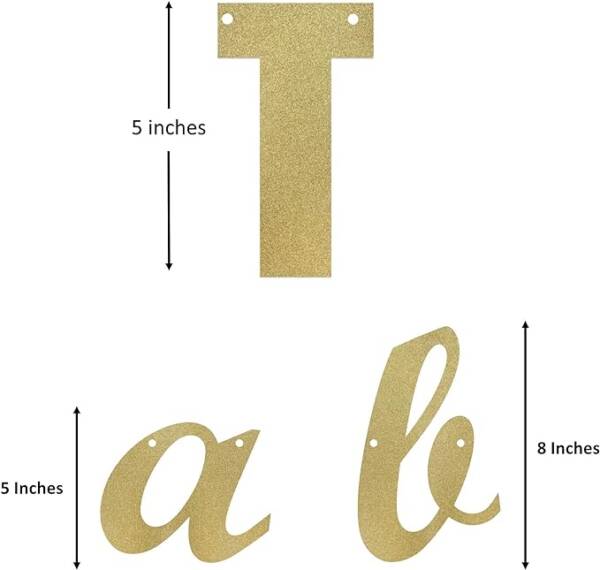 A Gold Letter And Number Set With The Letters T, A, B, And C.