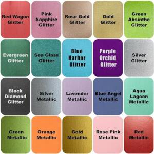 A color chart of different colors with the names of each.