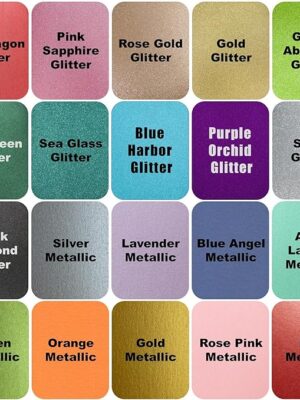 A color chart of different colors with the names of each.