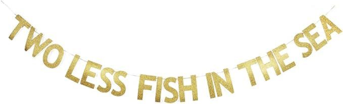 A gold banner that says " fish in the sea ".