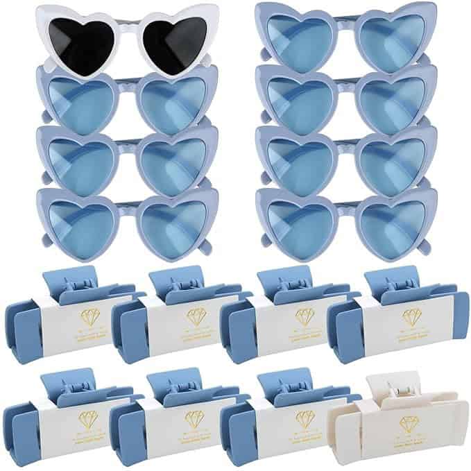 A bunch of sunglasses that are in the shape of hearts.