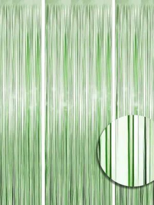 A green striped background with a white circle in the middle.