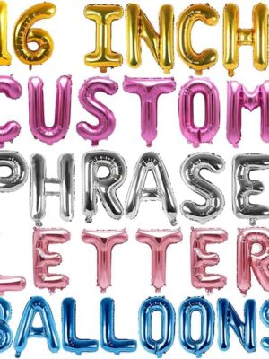 A bunch of balloons that are in the shape of letters.