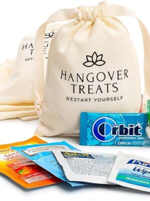 A bag of hangover treats and other items.