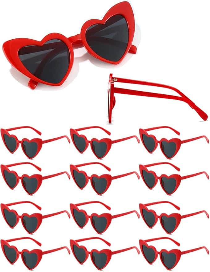 Red Heart Shaped Sunglasses