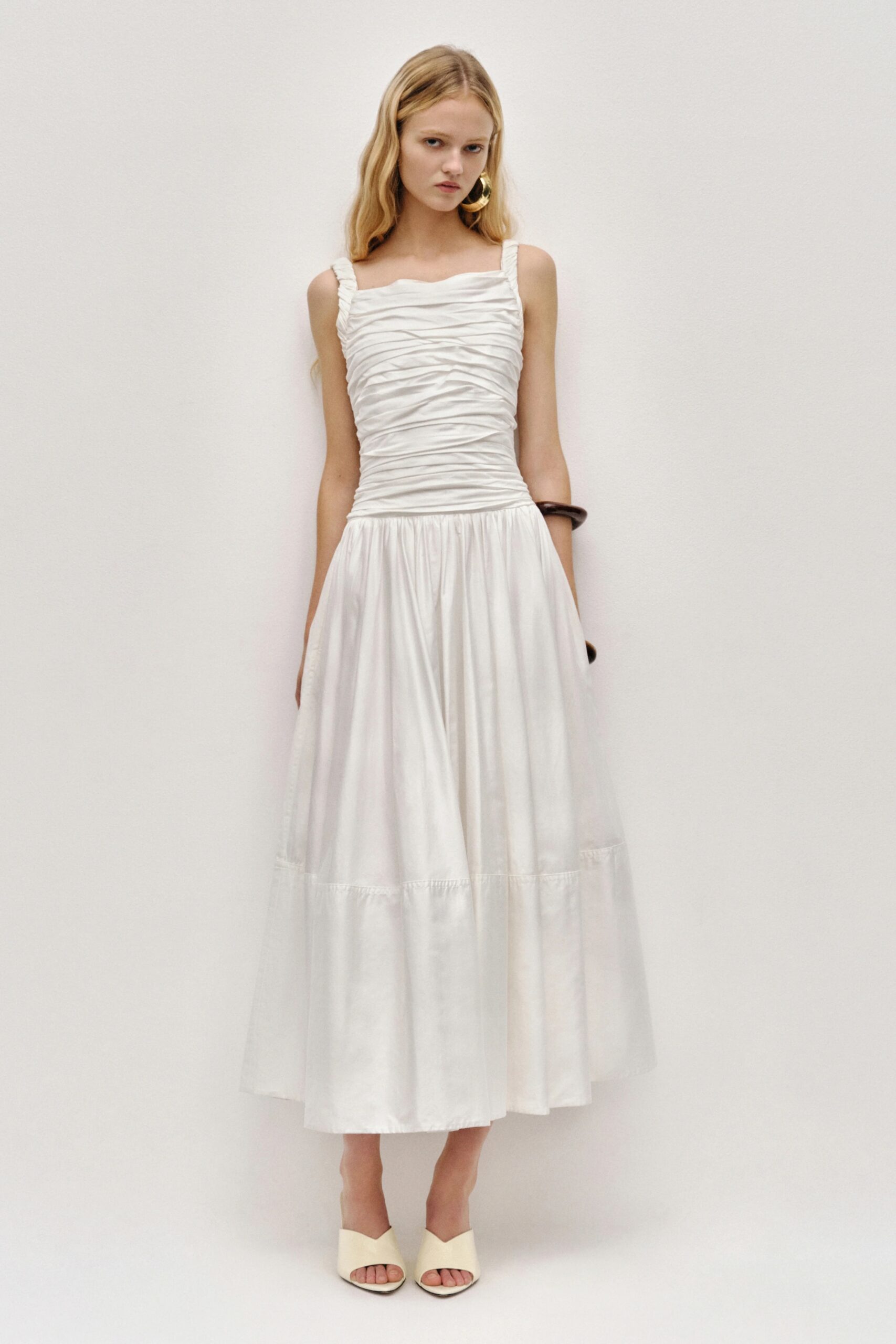 19 Of The Best Dresses For Engagement Photos  6 Silk Ruffled Dress