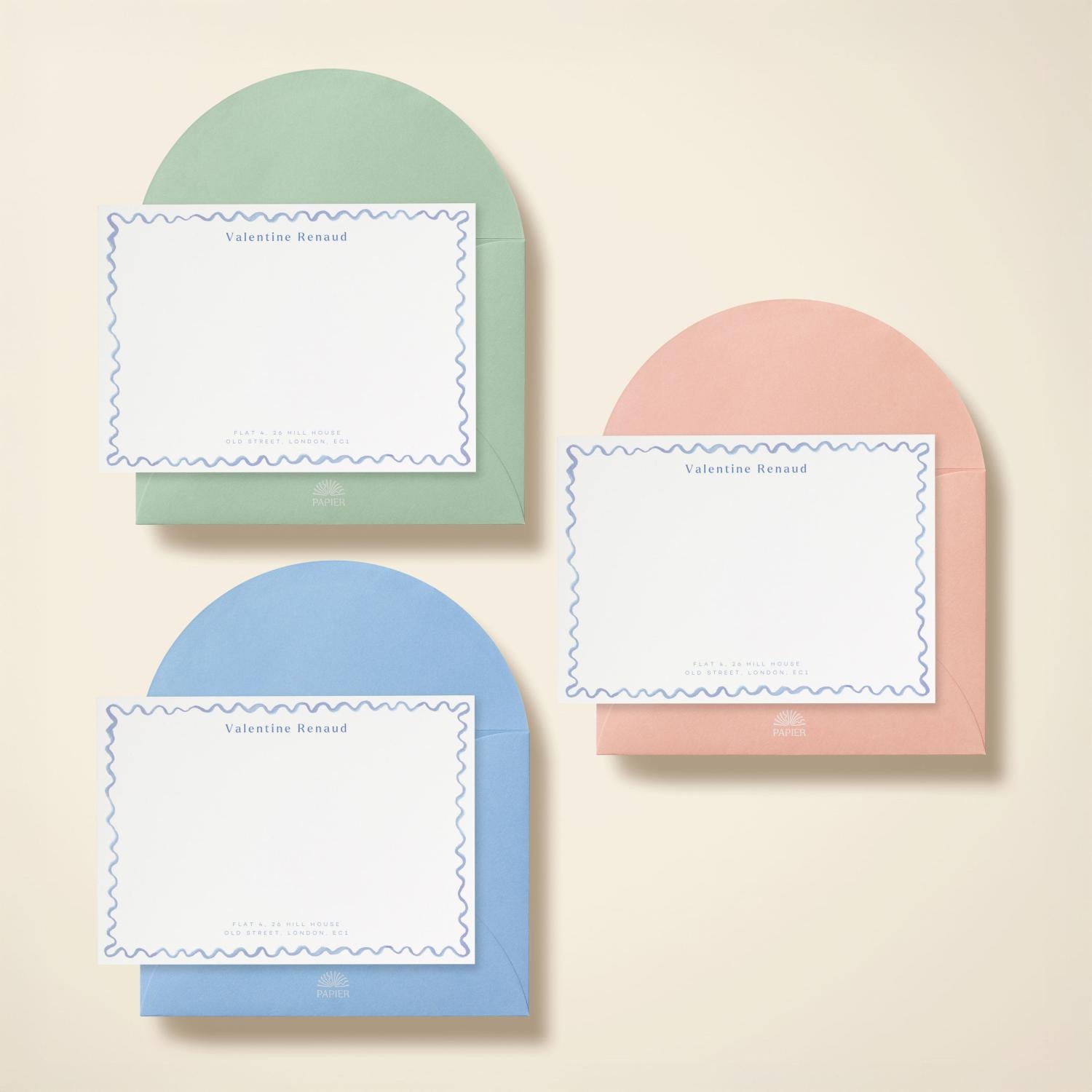What To Give As An Engagement Gift: 13 Ideas That Will Make You Stand Out 7 Wavy Trim Notecard Set