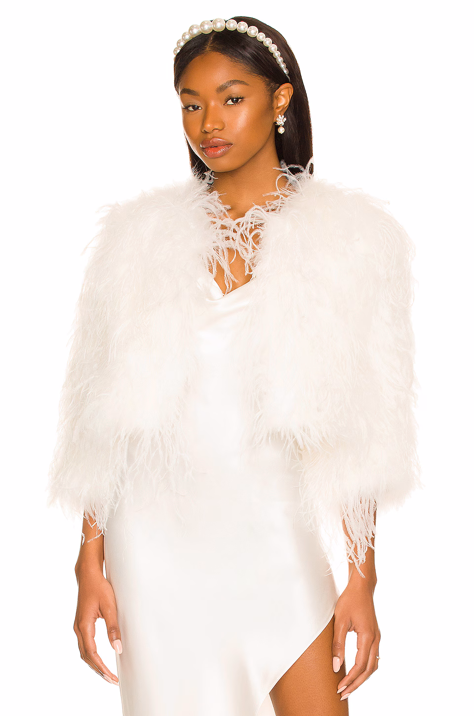 The Chicest White Dresses To Wear To Your Winter Bridal Shower 8 Dahlia Jacket